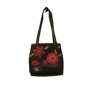 Liz Claborne black and red purse